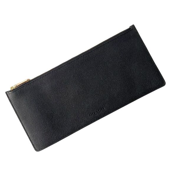 Coach Leather Black Textured Pouch Wallet in OS - Picture 1 of 8